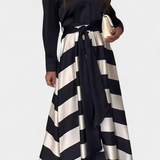 Vestido Camisa Largo a Rayas con Cintura
