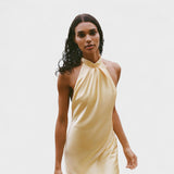Sofia – Vestido de Seda con Cuello Halter