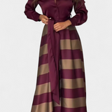 Vestido Camisa Largo a Rayas con Cintura