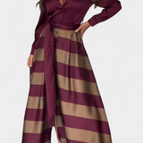 Vestido Camisa Largo a Rayas con Cintura