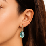 Pendientes de cristal color oro y plata