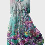 Vestido Floral con Motivo Degradé
