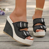 Atelier | Sandalias de Tacón Wedge con Borde Deshilachado