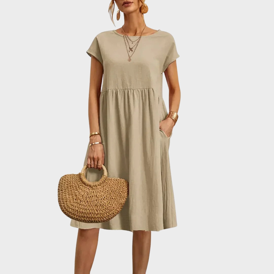 Ankica - Vestido simple con bolsillos