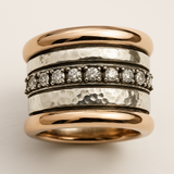 Anillo vintage de capas gruesas dorado