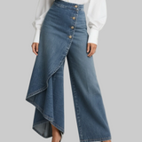 Lada - Pantalones de denim anchos con botones