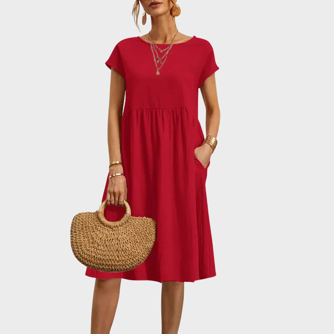 Ankica - Vestido simple con bolsillos