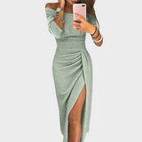 Evelyn - Vestido elegante con hombros descubiertos