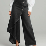 Lada - Pantalones de denim anchos con botones