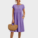 Ankica - Vestido simple con bolsillos