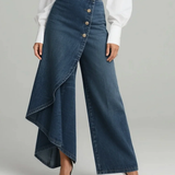 Lada - Pantalones de denim anchos con botones