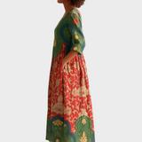 Klara - Vestido largo con estampado floral vintage