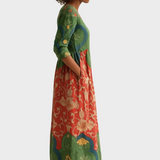 Klara - Vestido largo con estampado floral vintage