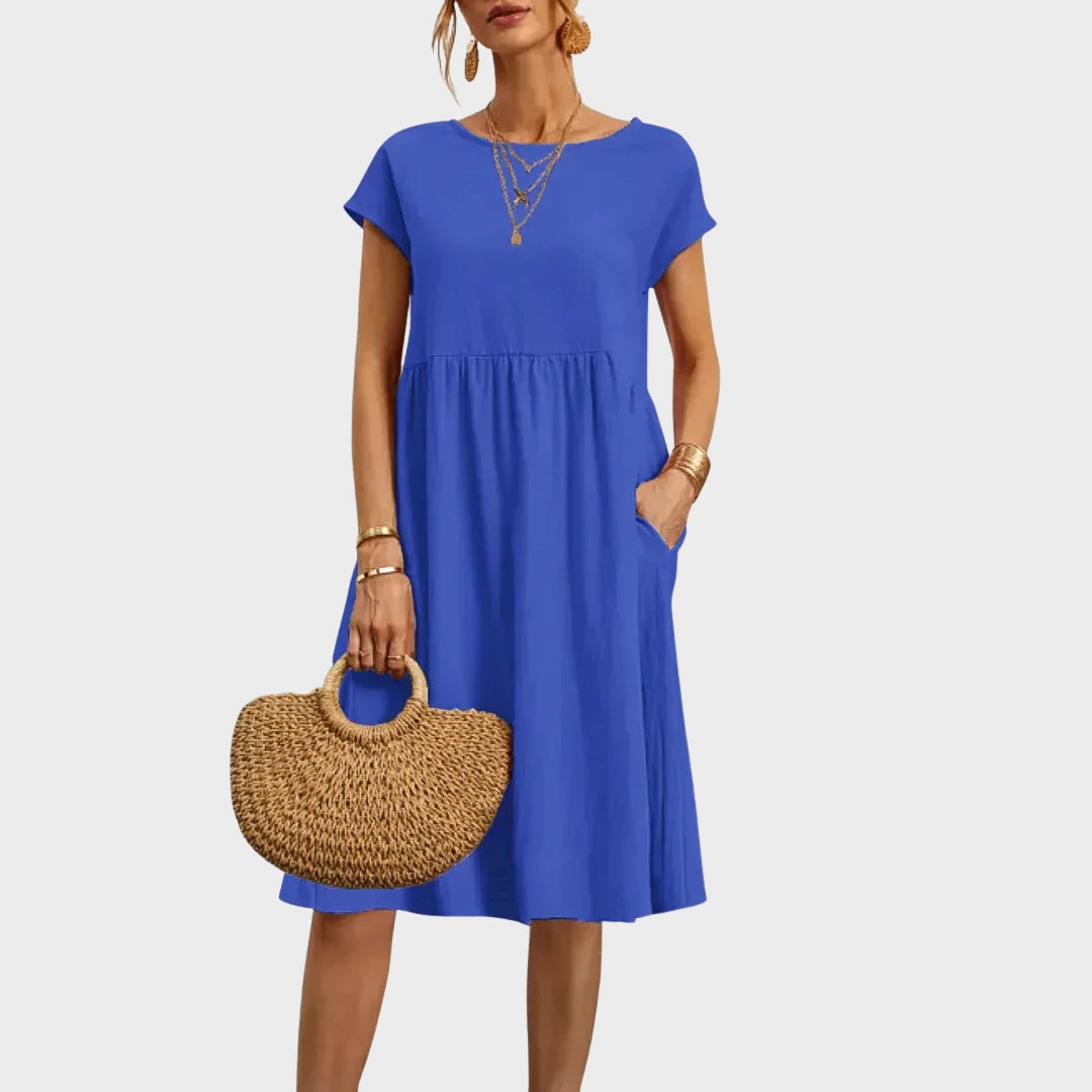 Ankica - Vestido simple con bolsillos