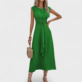 Andrea - Elegante vestido largo sin mangas con escote redondo