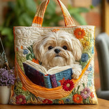 Bolsas Hechas a Mano - Shih Tzu con Libros y Flores