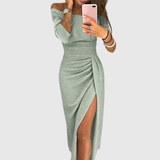 Evelyn - Vestido elegante con hombros descubiertos