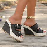 Atelier | Sandalias de Tacón Wedge con Borde Deshilachado