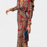Ema - Maxi Vestido con Escote en V y Nudo Frontal