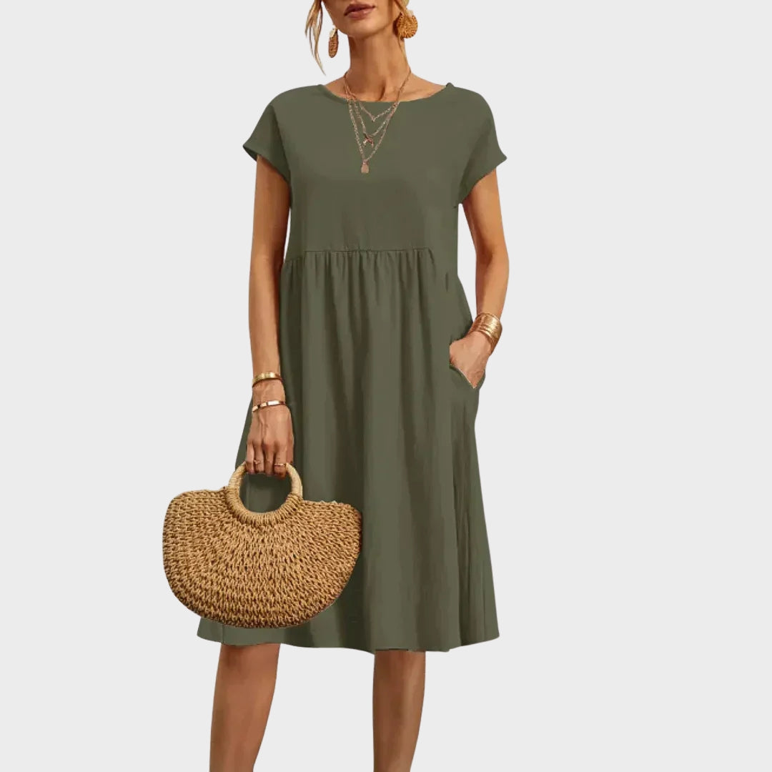 Ankica - Vestido simple con bolsillos