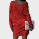Jéssica – Vestido Brillante con Hombros Descubiertos