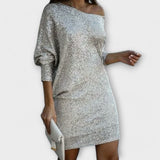 Jéssica – Vestido Brillante con Hombros Descubiertos
