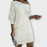 Jéssica – Vestido Brillante con Hombros Descubiertos