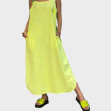 Marinka - Vestido con tirantes de algodón y lino