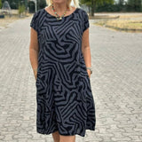 Avanille - Vestido de verano con escote redondo