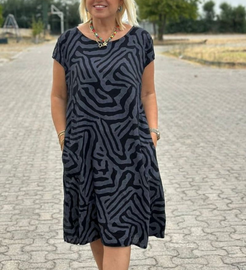 Avanille - Vestido de verano con escote redondo