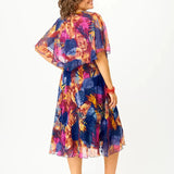 Barbara – Vestido elegante de chiffon con estampado