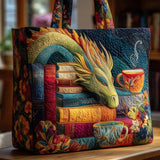 Bolsas Hechas a Mano - Dragón Lector de Libros y Taza