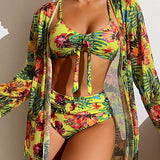 Glenda | Bikini con falda floral