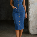 Indira | Vestido de Jeans con Botones