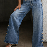 Mia | Jeans de Cintura Alta con Aberturas