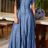 Eliza | Vestido Largo de Denim