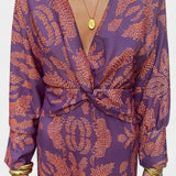 Ema - Maxi Vestido con Escote en V y Nudo Frontal