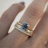 Iris – Conjunto de anillos vintage oro y azul