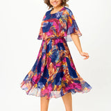 Barbara – Vestido elegante de chiffon con estampado