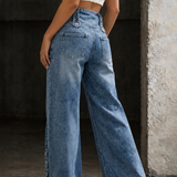 Mia | Jeans de Cintura Alta con Aberturas