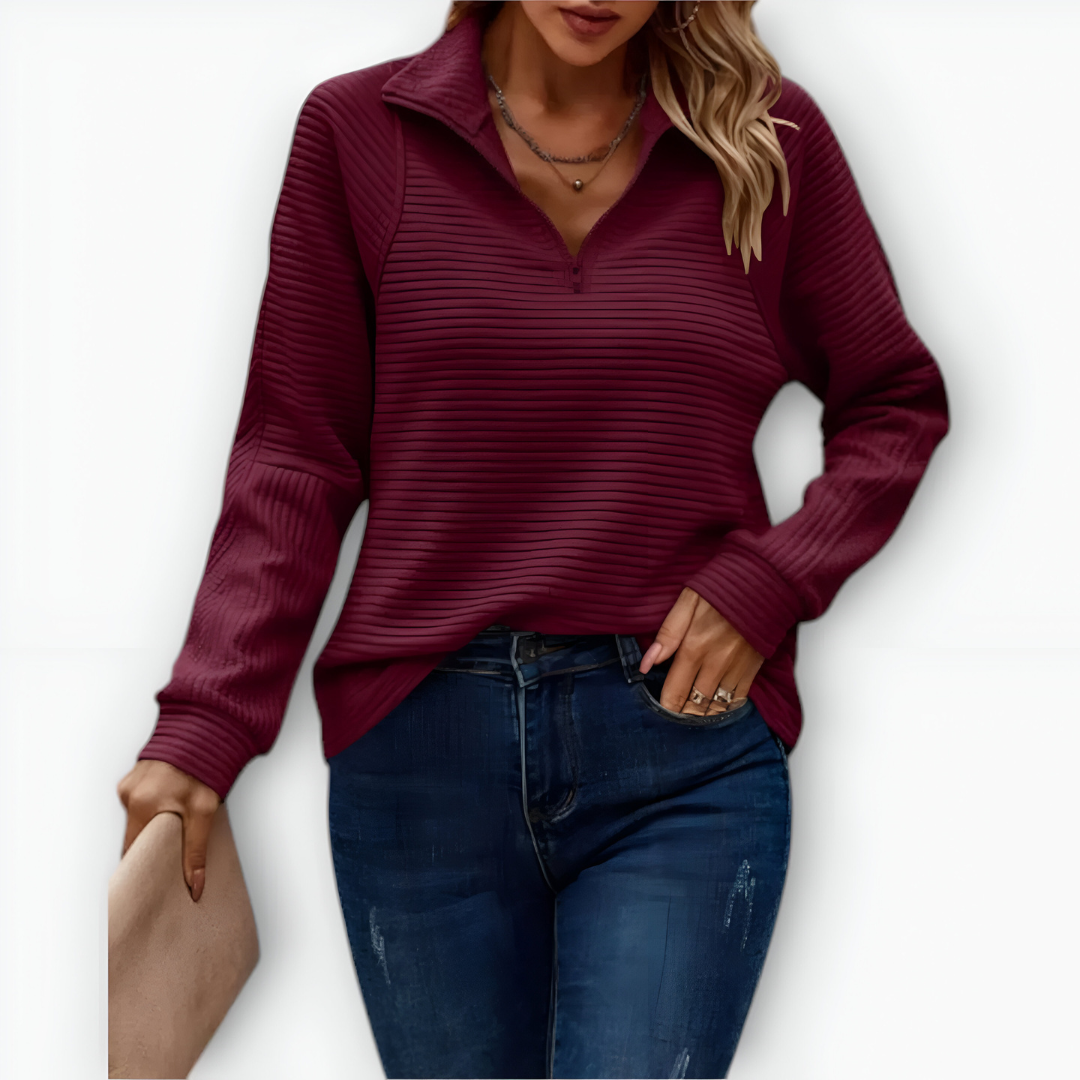 Nina - Camiseta elegante con media cremallera