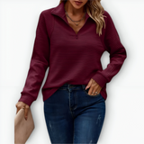 Nina - Camiseta elegante con media cremallera