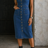 Indira | Vestido de Jeans con Botones