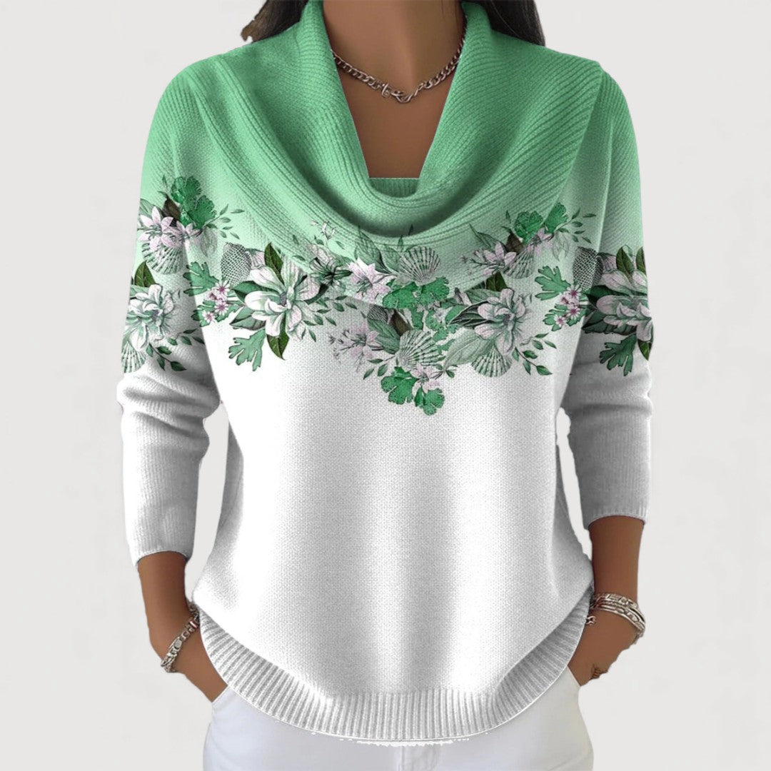 Alba | Suéter floral con cuello