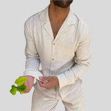 Zeus - Camisa de lino completa de verano para hombre