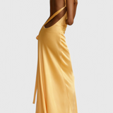 Vestido Maxi Sofia con Tirantes Diagonales y Espalda Descubierta