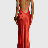 Vestido Maxi Sofia con Tirantes Diagonales y Espalda Descubierta