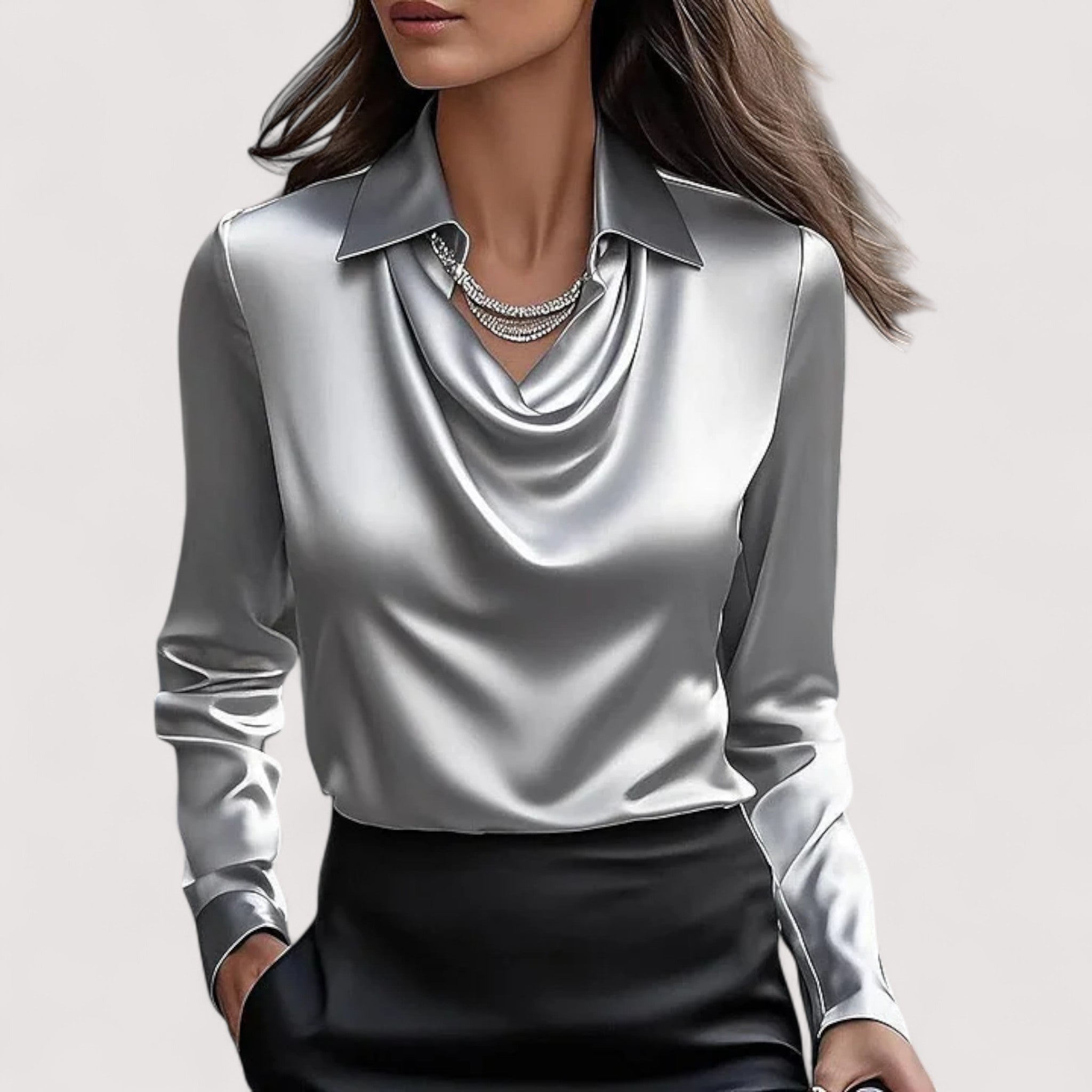 Charlotte – Elegante Blusa de Seda con Escote en V