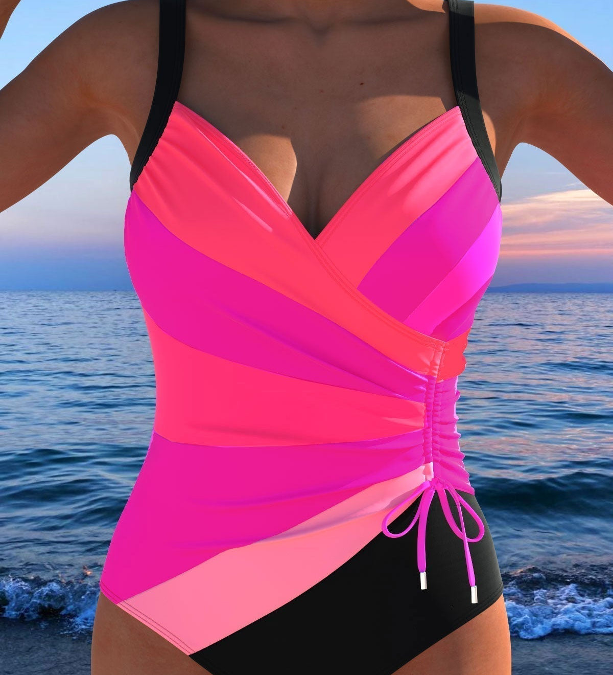 Greta | Traje de baño de lujo con motivo multicolor