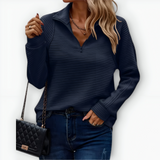 Nina - Camiseta elegante con media cremallera